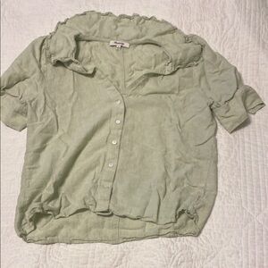 Madewell Green Short Sleeve Button Down Shirt